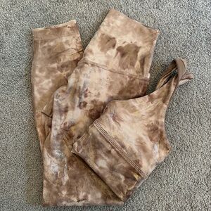 Brown/pink Tie-Dye Women's Lululemon align set